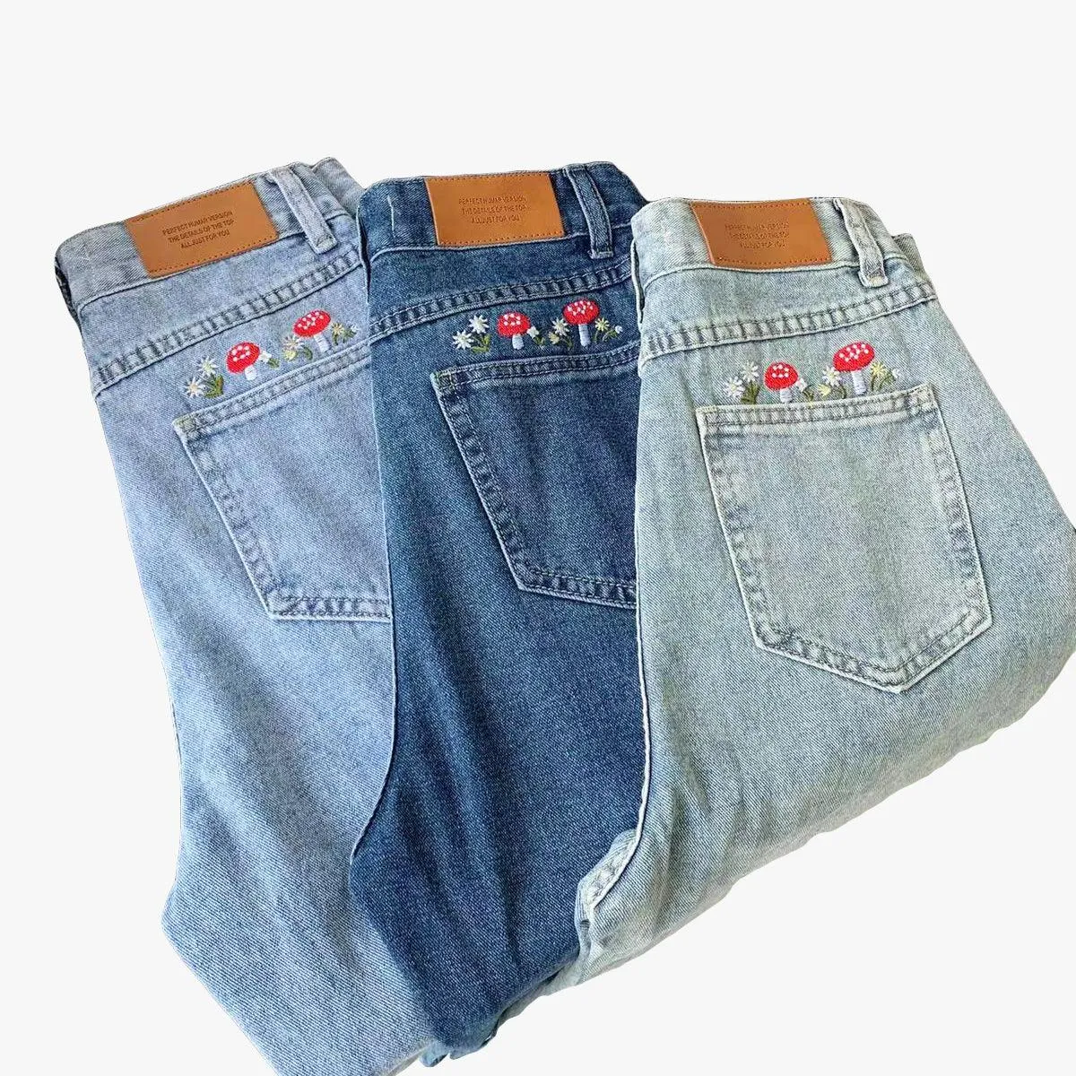 Amanita Mushroom Aesthetic Jeans