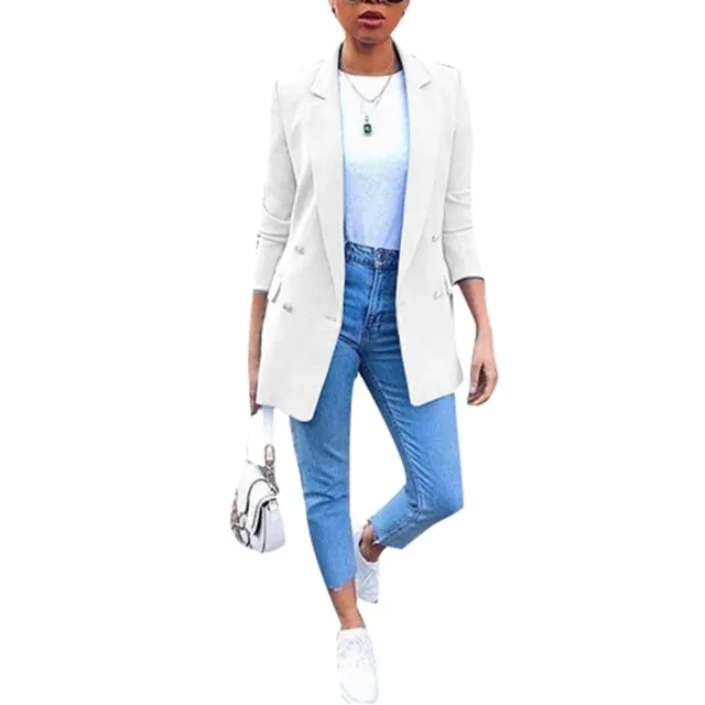 Amy Fashion - Chic Office Lady Breasted Blazer