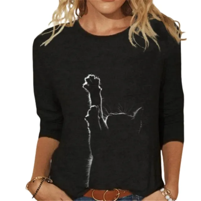 Amy Fashion - Clothing Funny Cat 3D Print Long Sleeve T-Shirts
