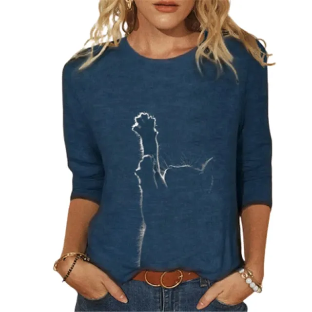 Amy Fashion - Clothing Funny Cat 3D Print Long Sleeve T-Shirts
