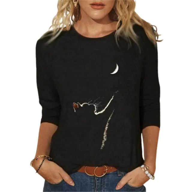 Amy Fashion - Clothing Funny Cat 3D Print Long Sleeve T-Shirts
