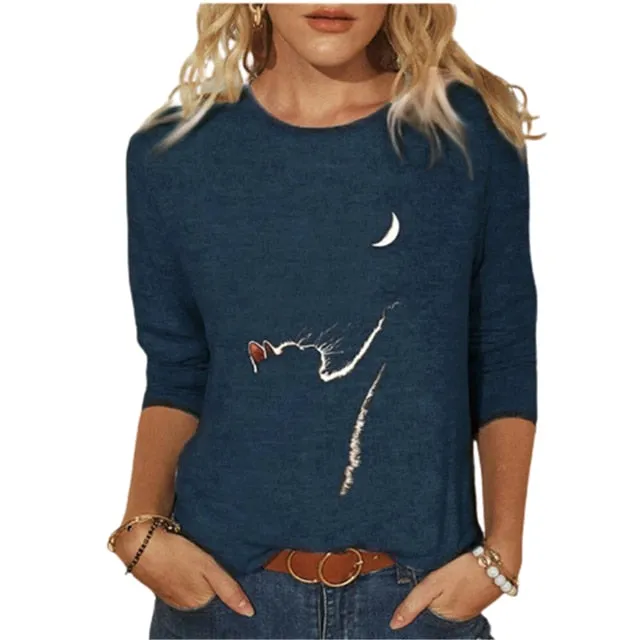 Amy Fashion - Clothing Funny Cat 3D Print Long Sleeve T-Shirts