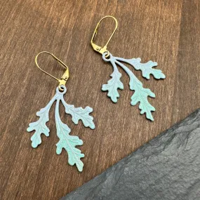 Azure Oak Leaf Earrings