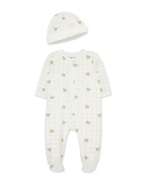 Bear 2-Way-Zip Footie & Hat