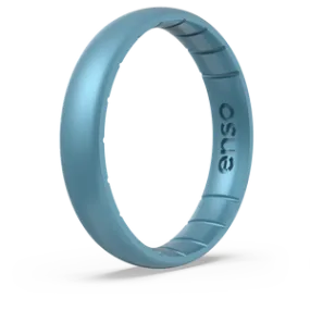 Birthstone Classic Thin Silicone Ring: Blue Topaz