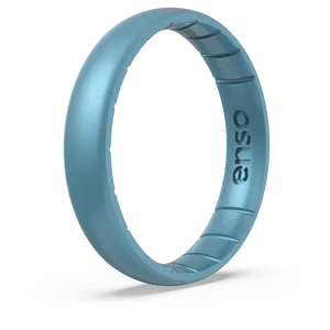 Birthstone Classic Thin Silicone Ring: Blue Topaz