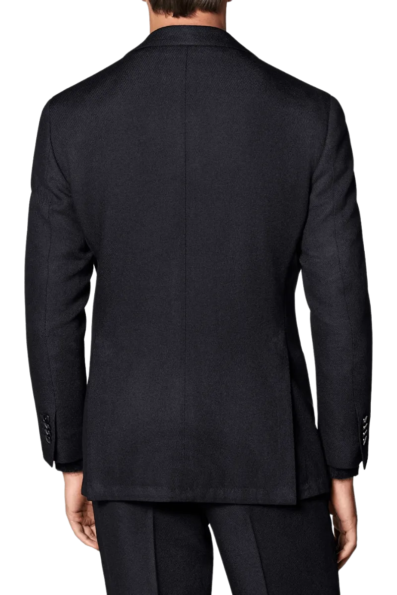 Black Modern Fit Wool Single Breasted Suit