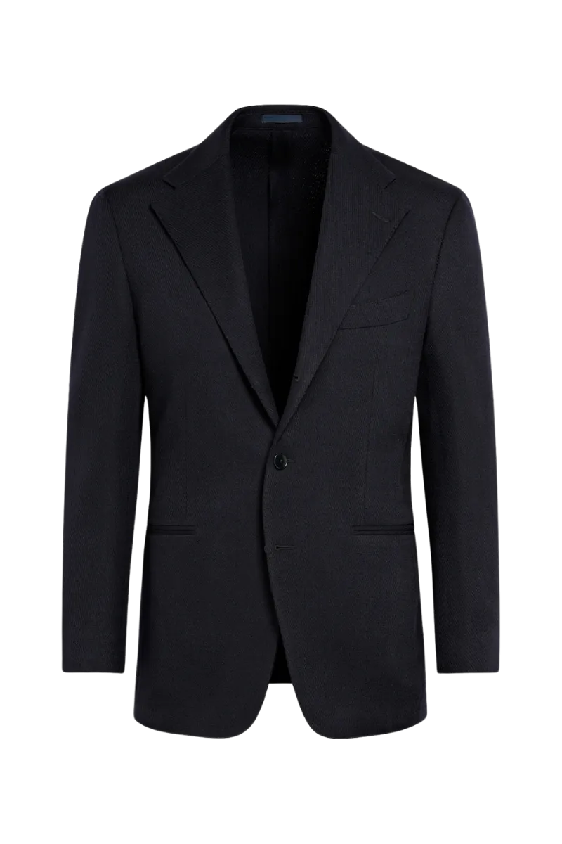 Black Modern Fit Wool Single Breasted Suit