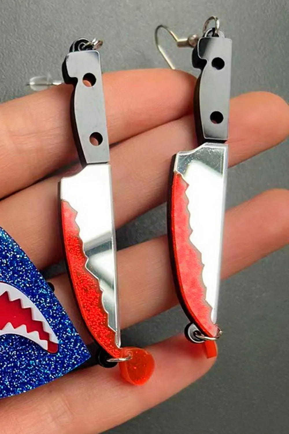 Bloody Knife Horror Aesthetic Earrings