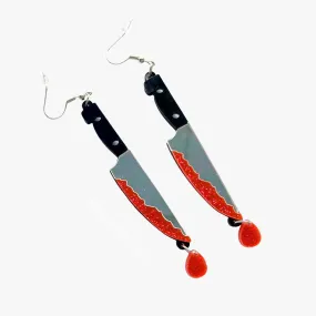 Bloody Knife Horror Aesthetic Earrings