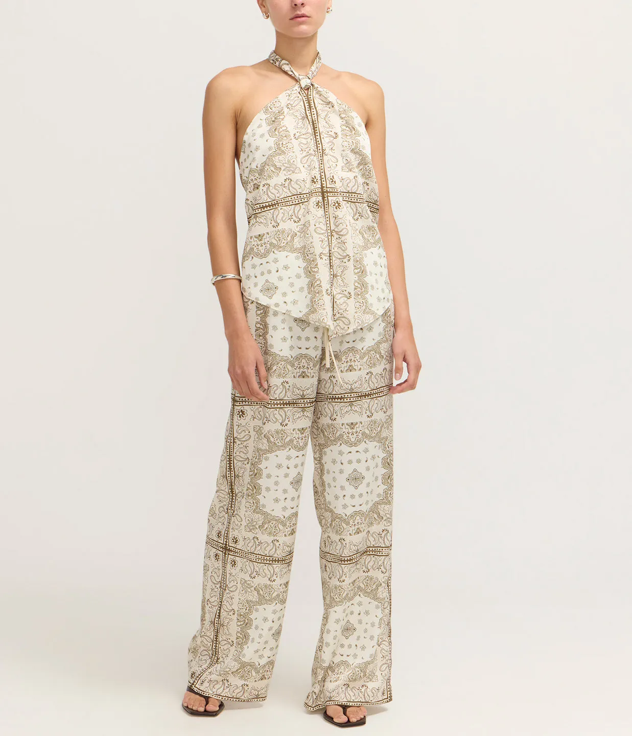 Bowden Pant in Beige Bandana