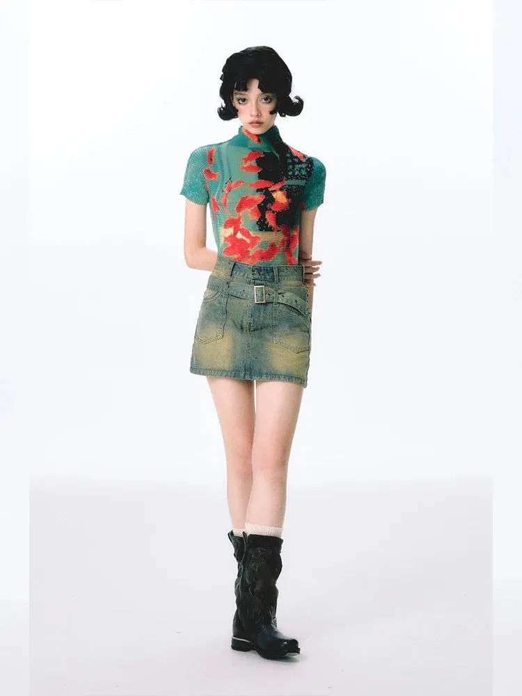 Bunte Tie-Dye Crop Tops mit Goldfischen Indie-Look für deinen einzigartigen Sti