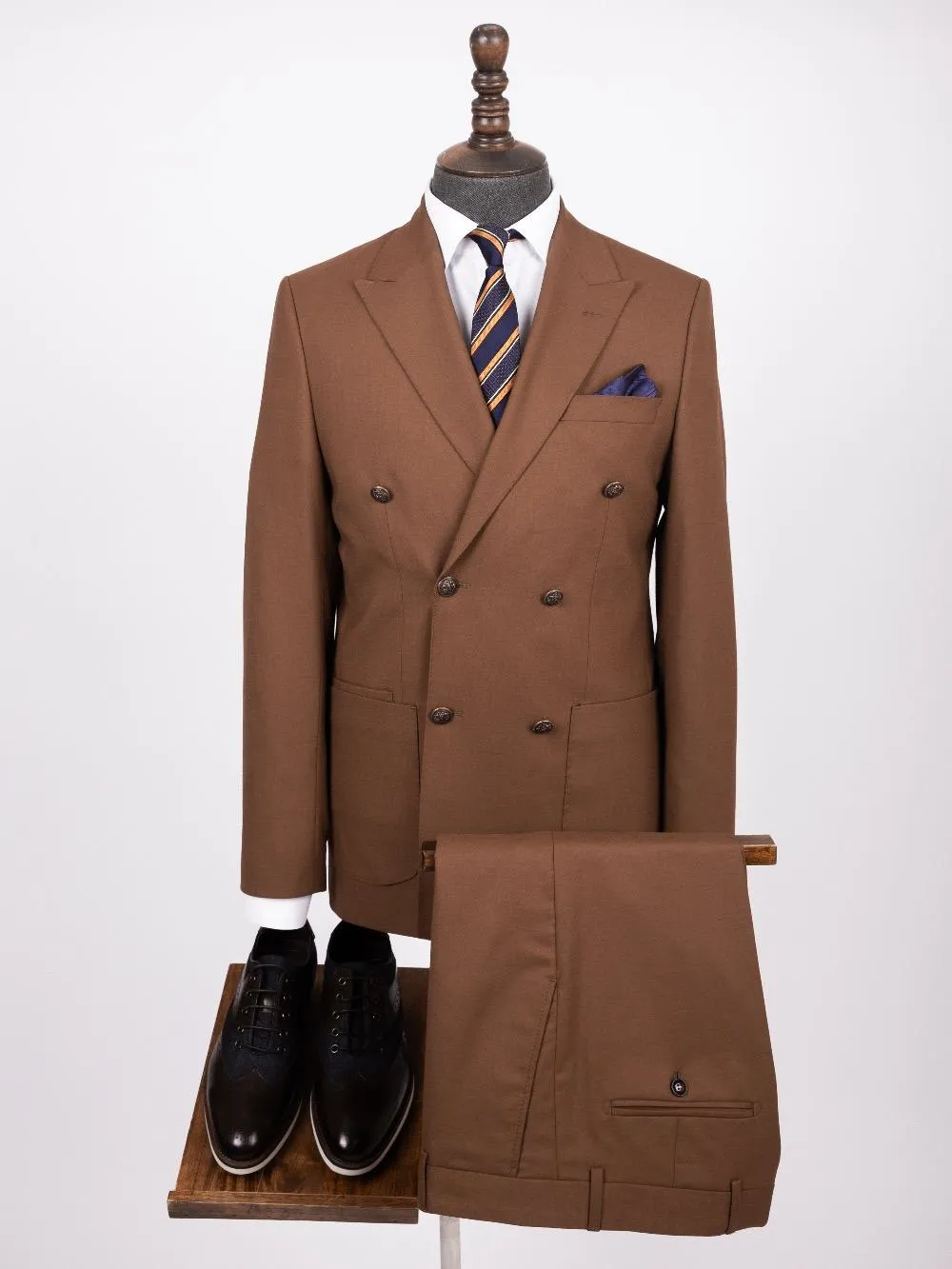 Caiden Brown Set Blazer Linen Suit
