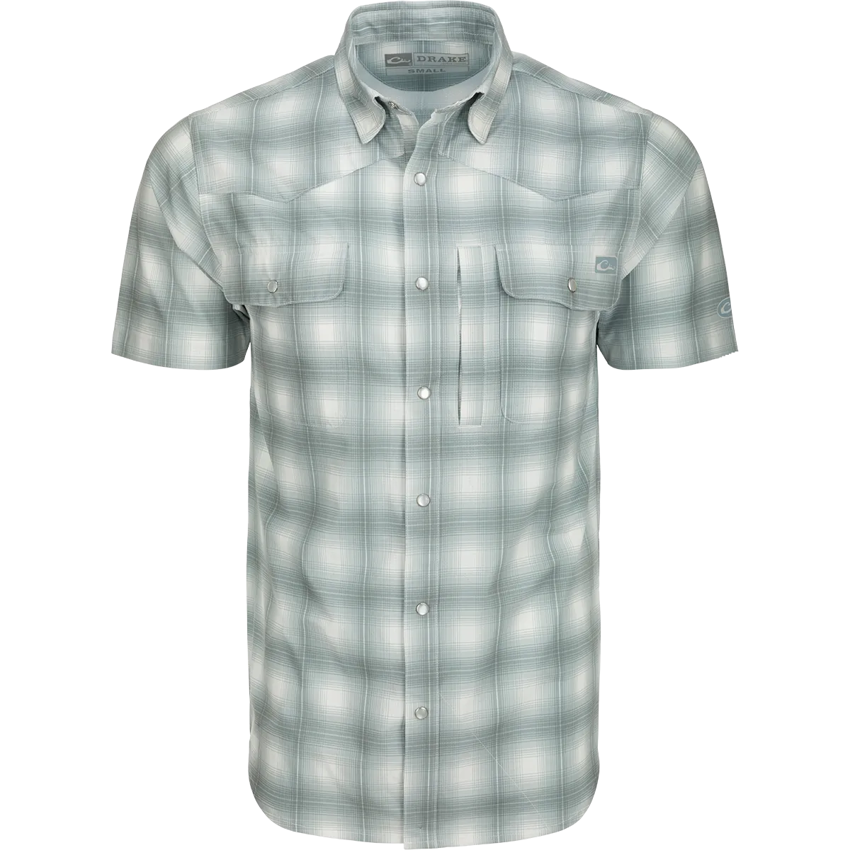 Cinco Ranch Western Plaid Button-Down Short Sleeve Shirt