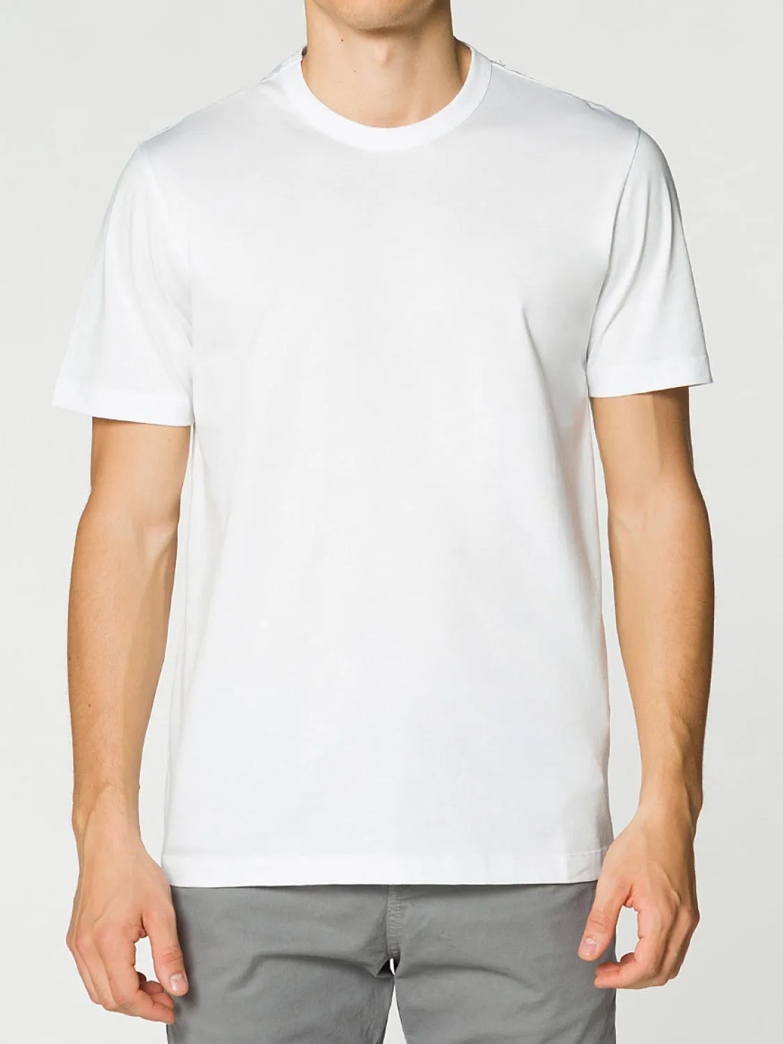 Crew Neck Tailor-Fit Supima Cotton T-shirt White
