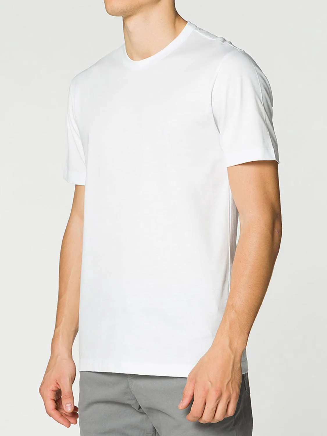 Crew Neck Tailor-Fit Supima Cotton T-shirt White