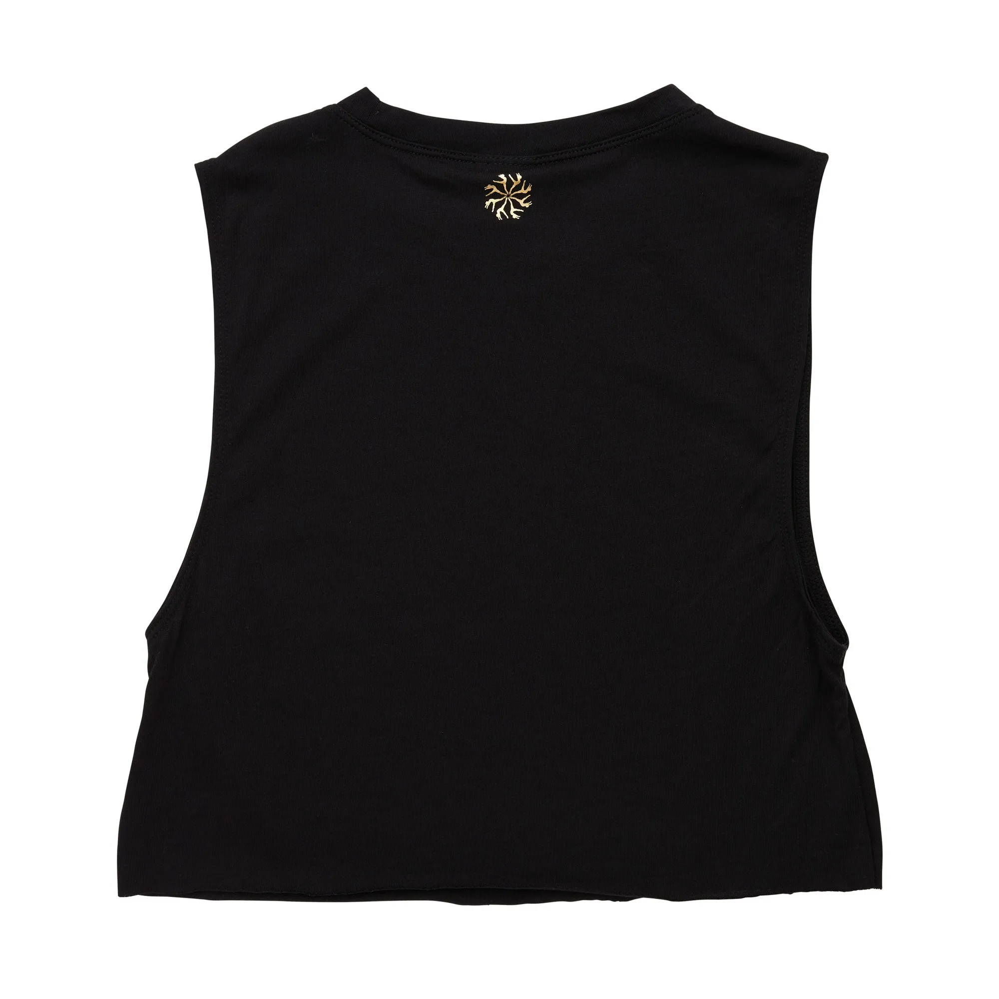 Crop Tank in Black with 'Dance Power' Print