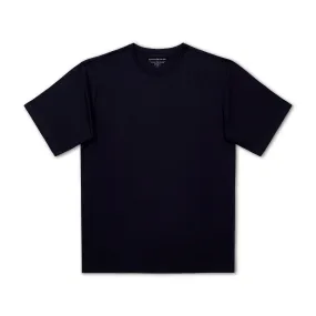 DAVID AUGUST PIMA COTTON CREW NECK T-SHIRT IN NAVY