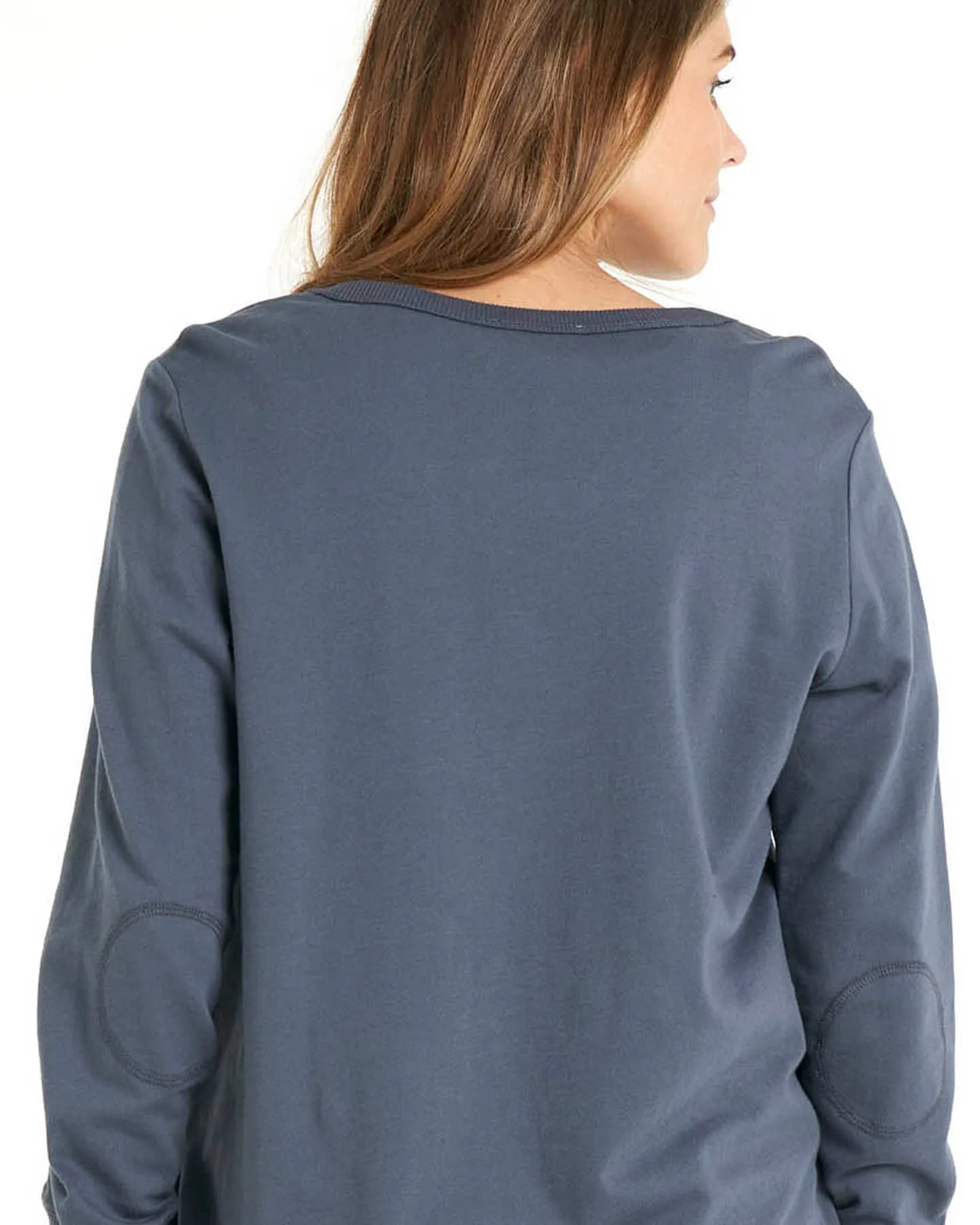Dolly Round Neck Relaxed Basic Sweater - Indi Blue