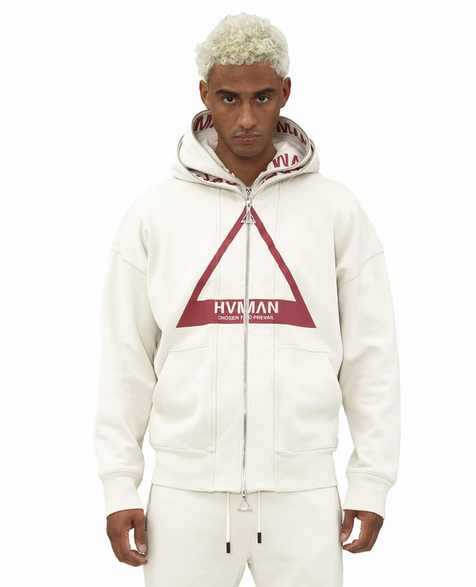 DOUBLE HOOD SWEATSHIRT IN CREAM