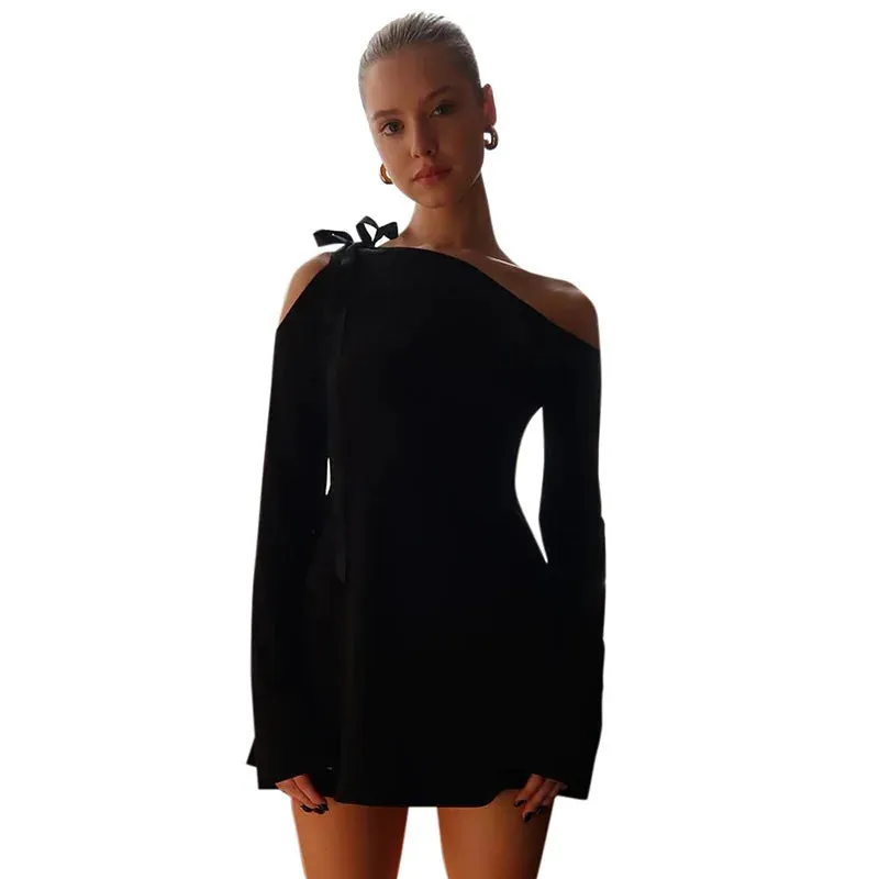 Elegant Summer Backless Strapless Mini Solid Casual Hollow Out Y2K Bodycon Dress