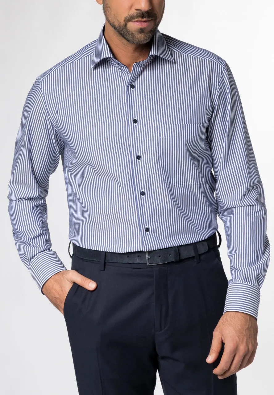 Eterna Navy Stripe Shirt Navy