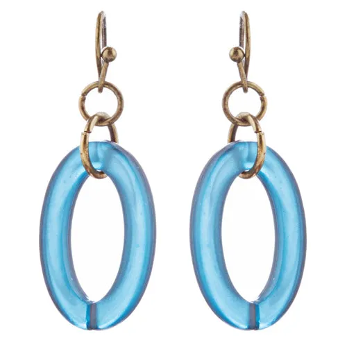 Fashion Links Pattern Design Statement Necklace Earrings Set JN283 Blue