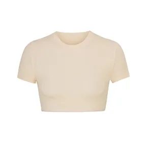 FITS EVERYBODY SUPER CROPPED T-SHIRT | SAND