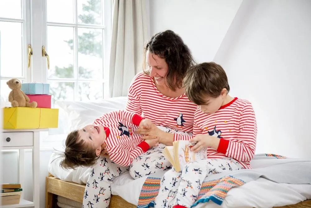 Frugi ADULT Dream Time PJs - Penguin Play Dawn