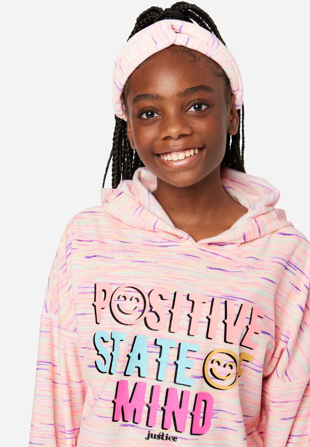 Graphic Space-Dyed Hoodie Pajama Set