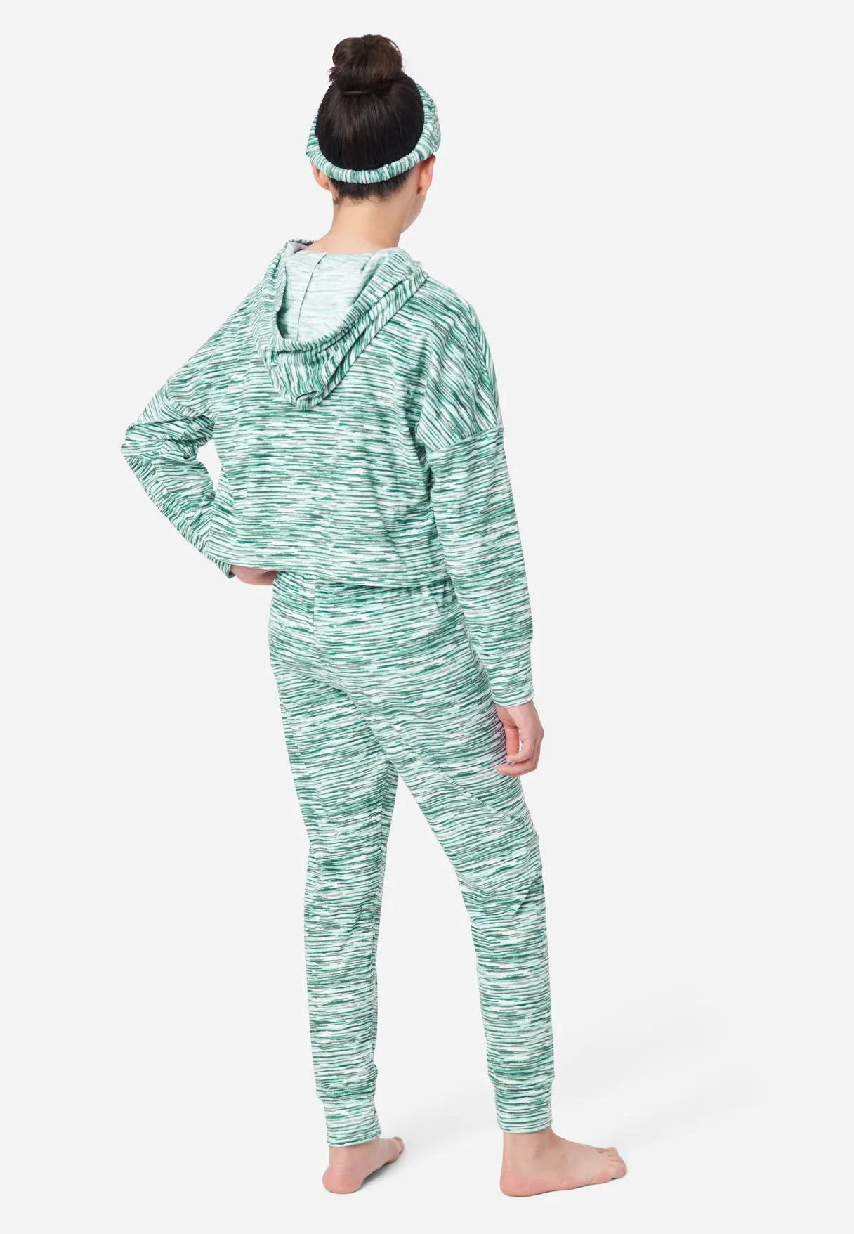 Graphic Space-Dyed Hoodie Pajama Set