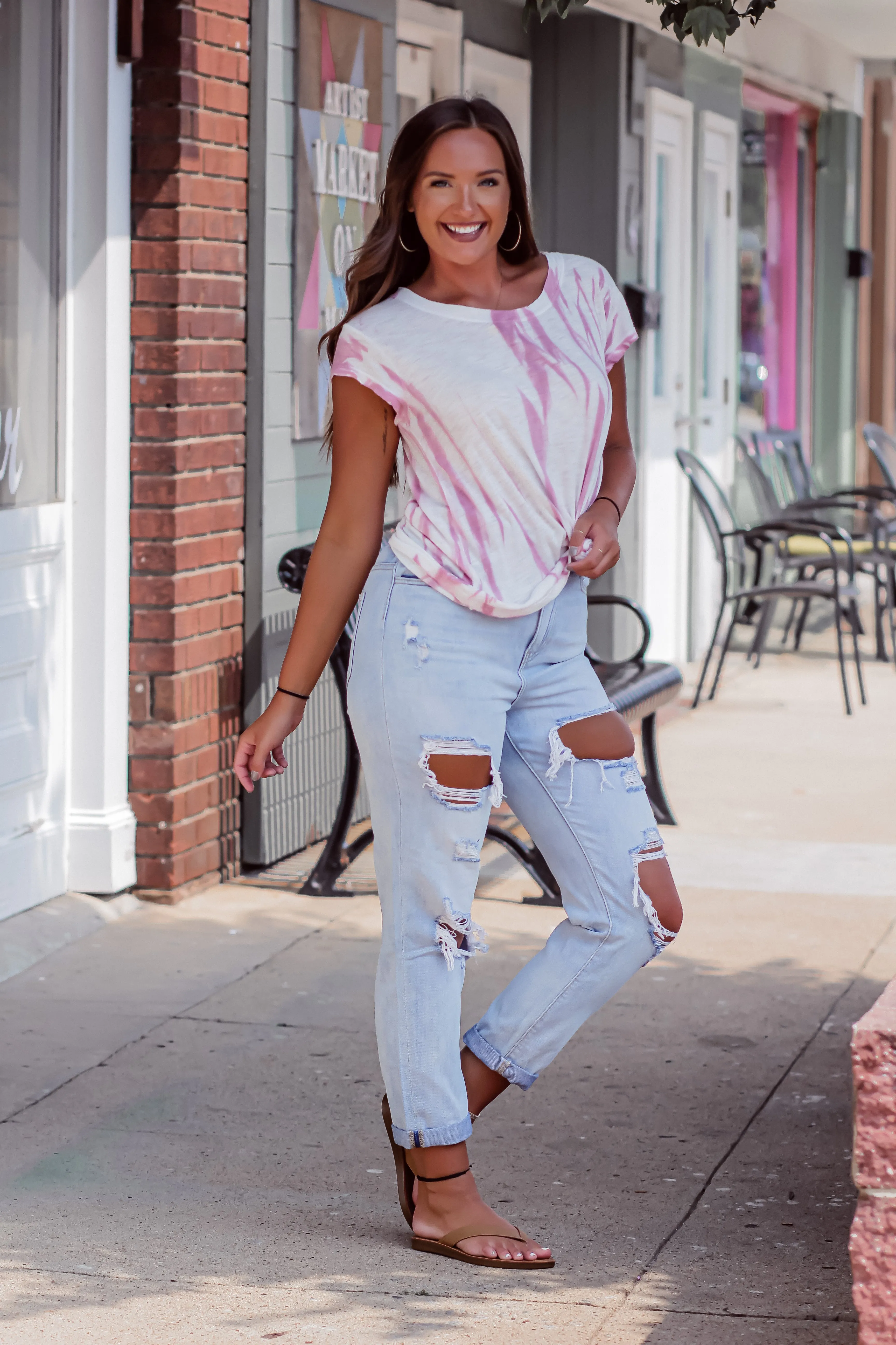 Ivory & Rose Tie Dye Tee