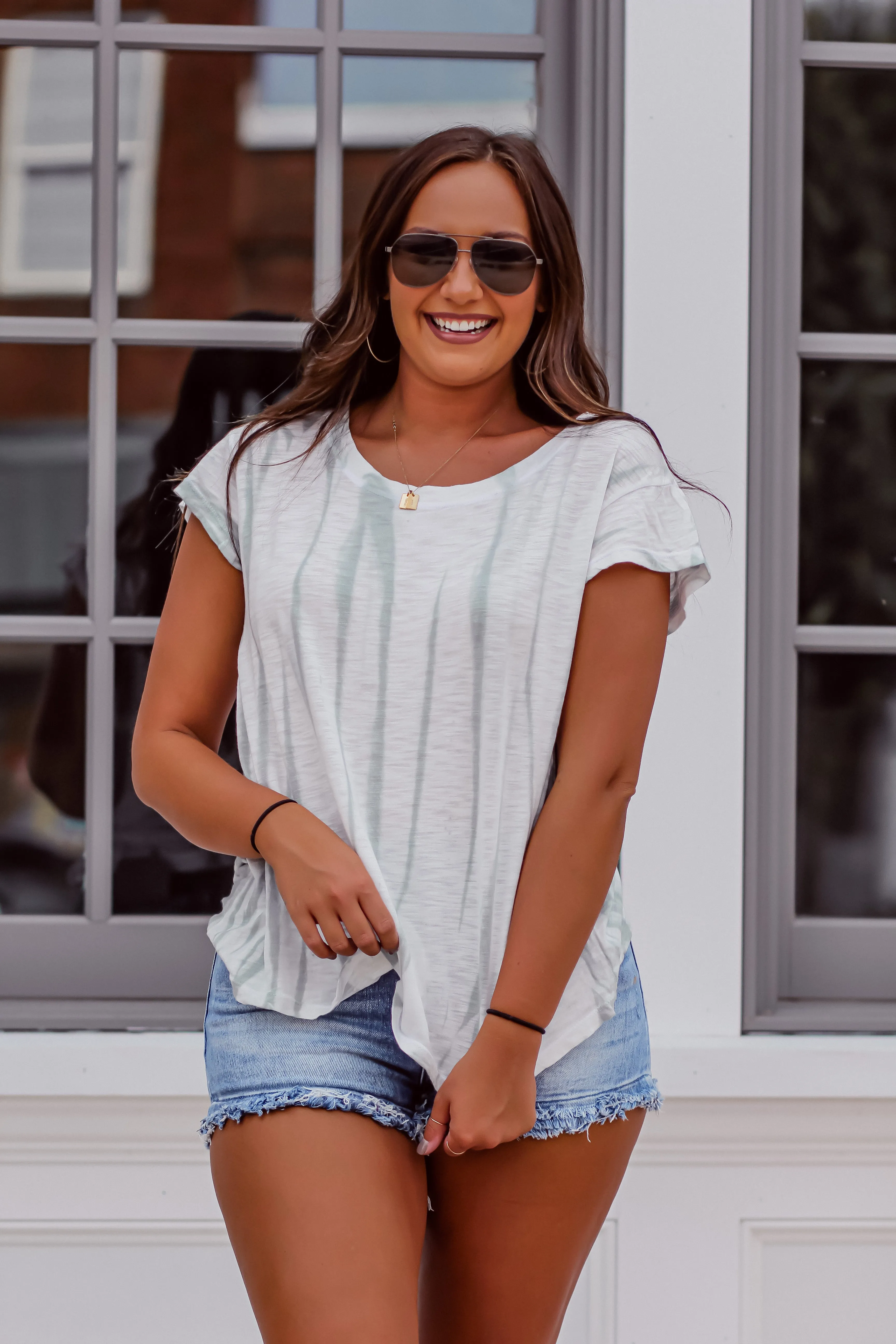 Ivory & Sage Tie Dye Tee