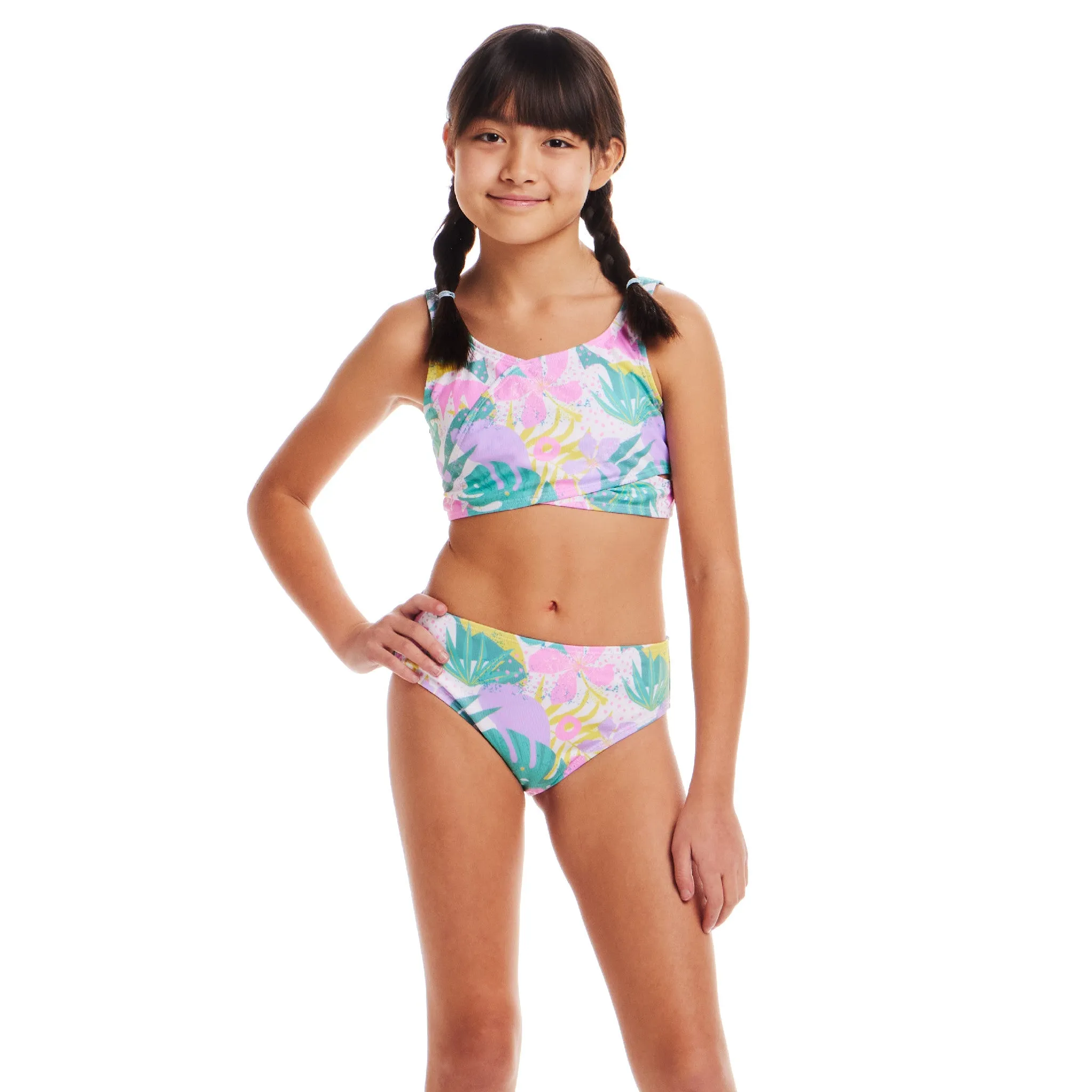 Kids (7-16) Crisscross Two-Piece | Tropical Palm