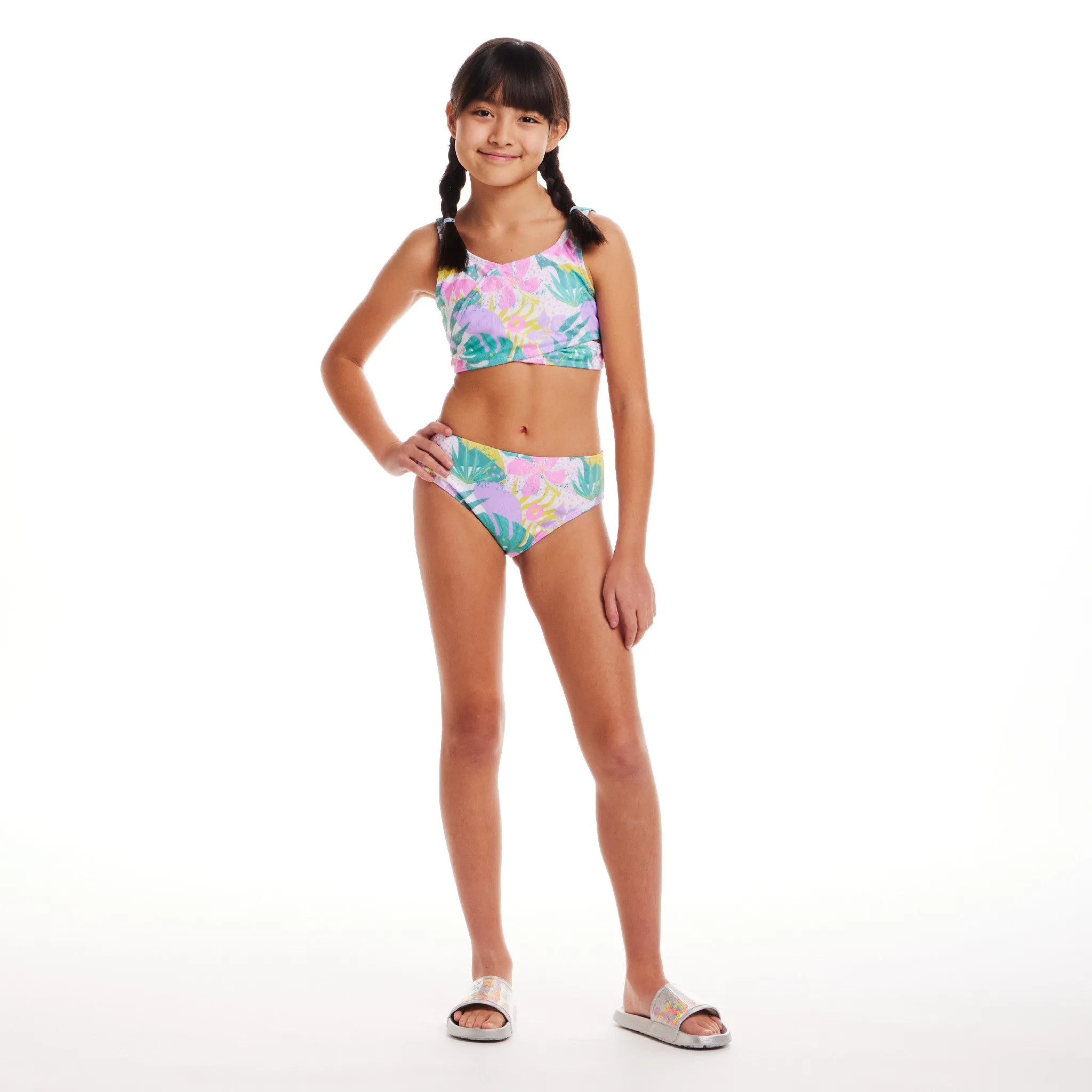 Kids (7-16) Crisscross Two-Piece | Tropical Palm