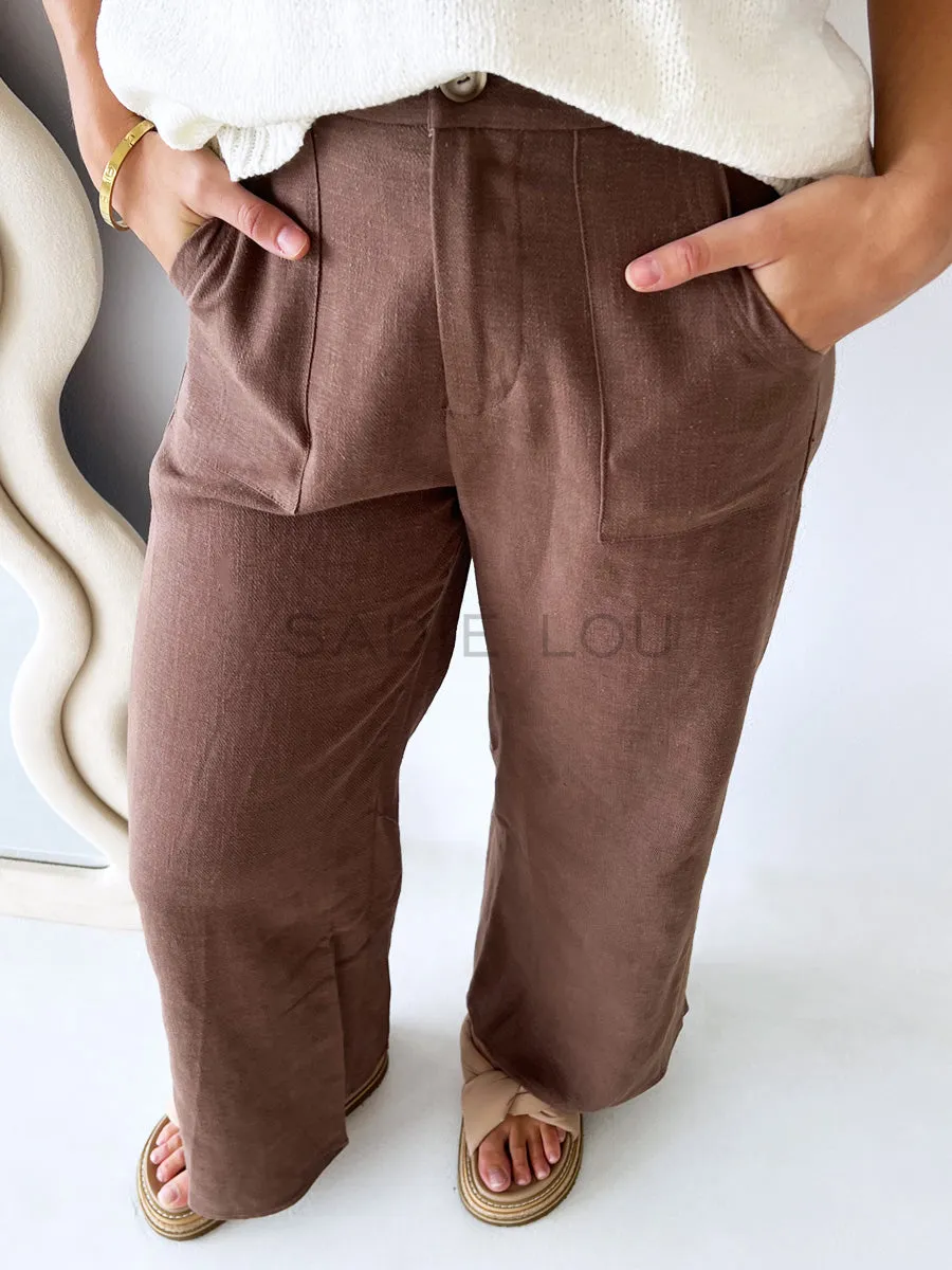 Little Lies / Osaka Linen Pant - Mocha