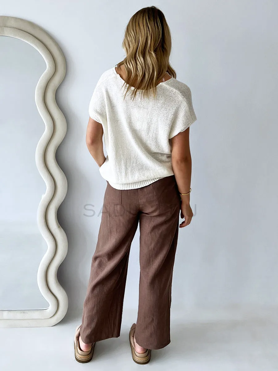 Little Lies / Osaka Linen Pant - Mocha