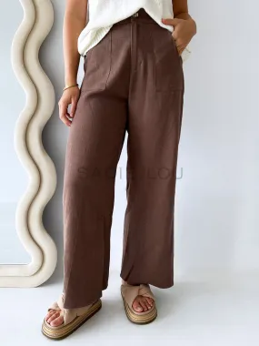 Little Lies / Osaka Linen Pant - Mocha