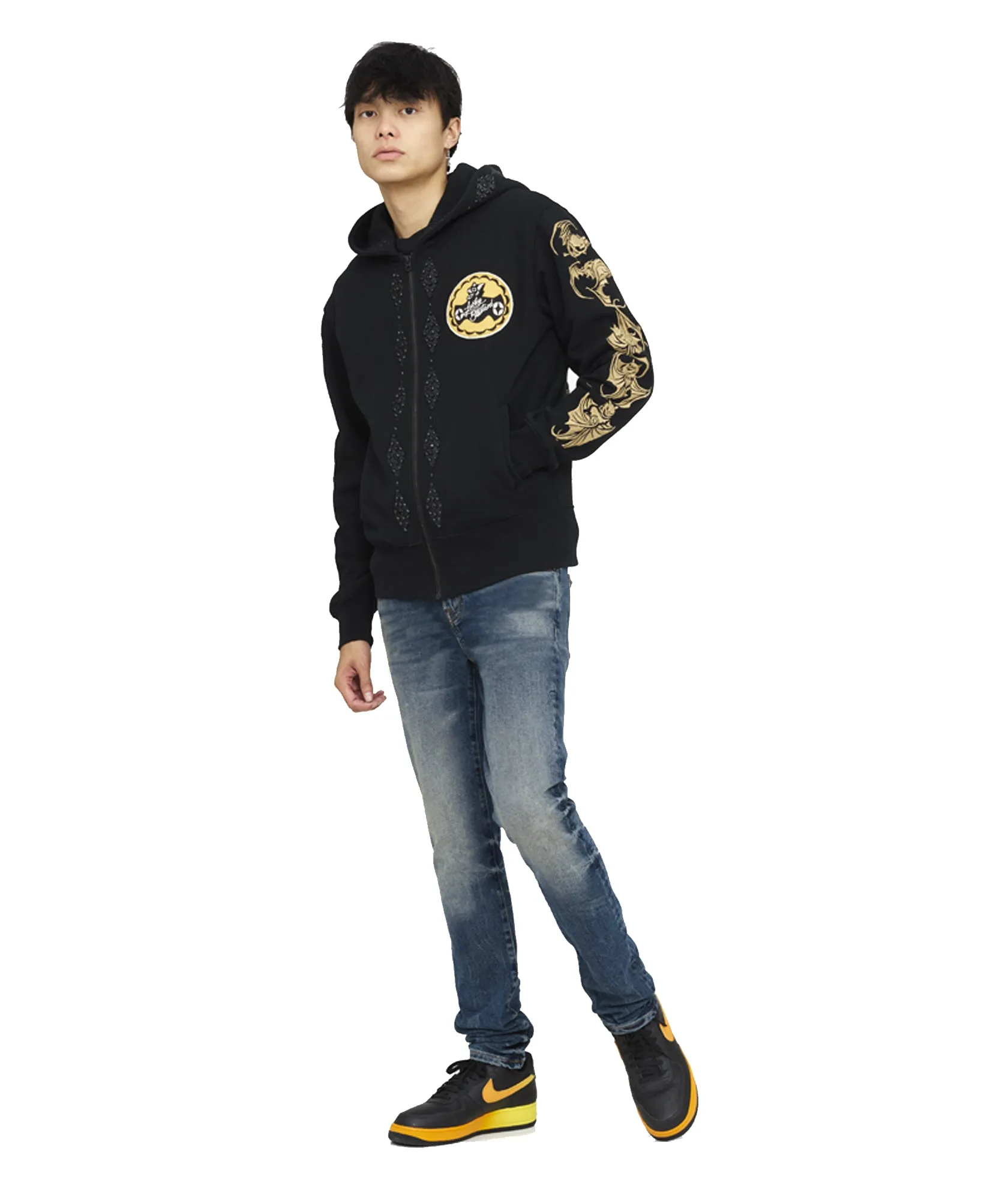 LUCKY BASTARD FULL ZIP HOODY IN BLACK