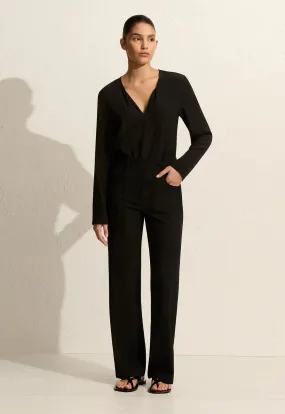 Matteau Popover Tie Blouse in Black