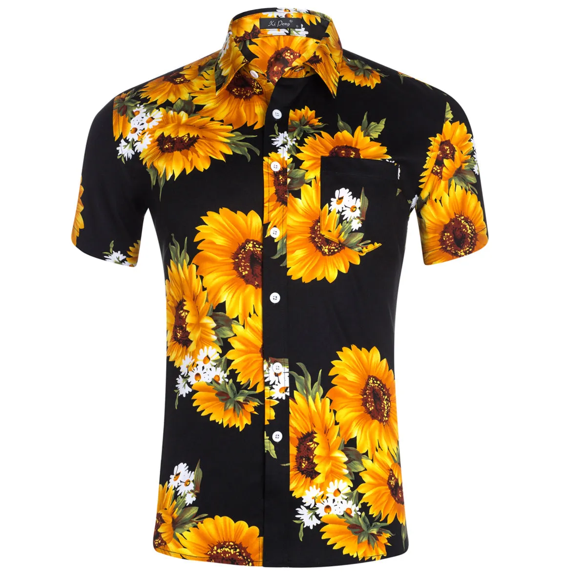 Mens Hawaiian Shirt Casual Short Sleeve Button Down Shirts