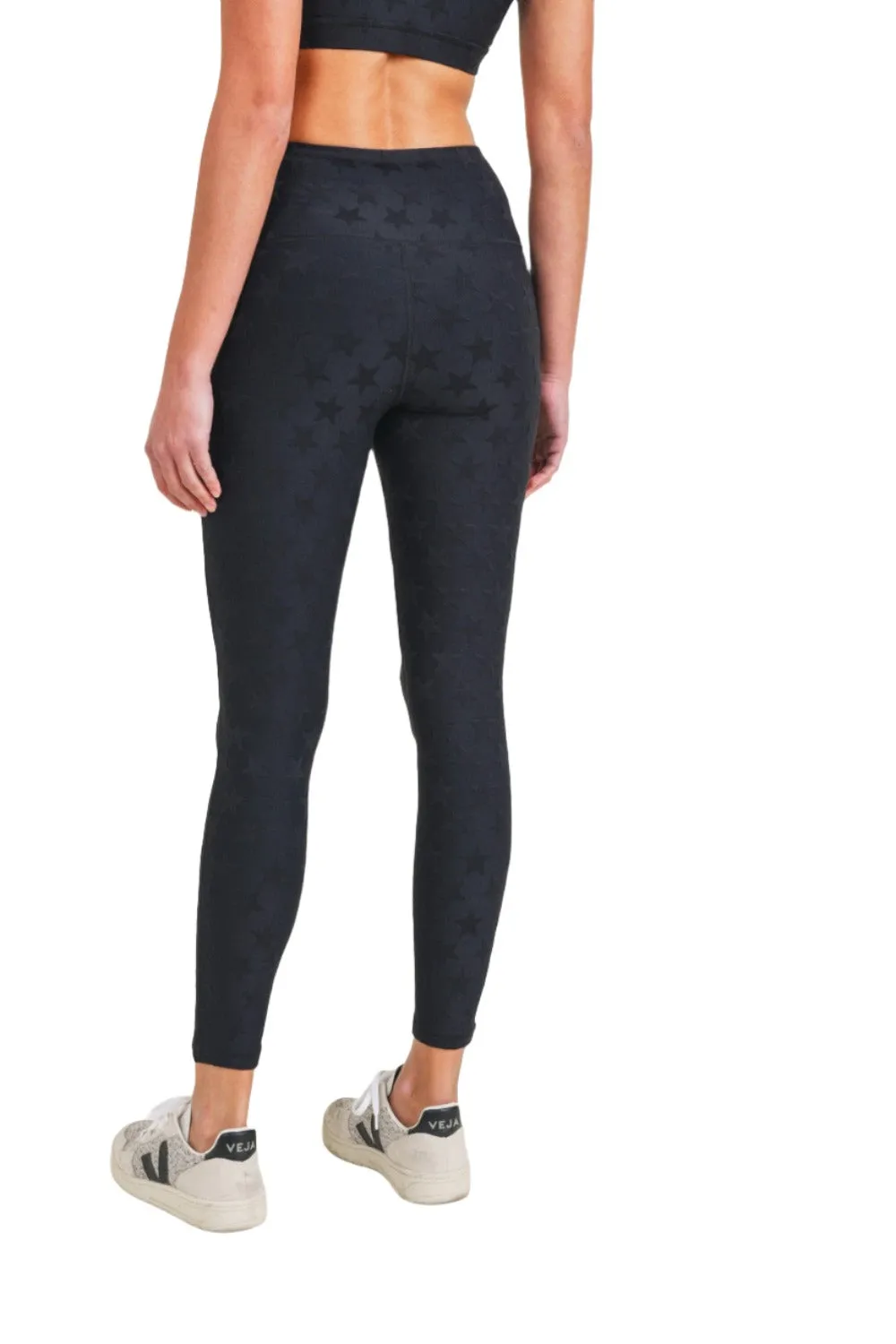 Mono B Textured Star Jacquard Highwaist Leggings Aph8076