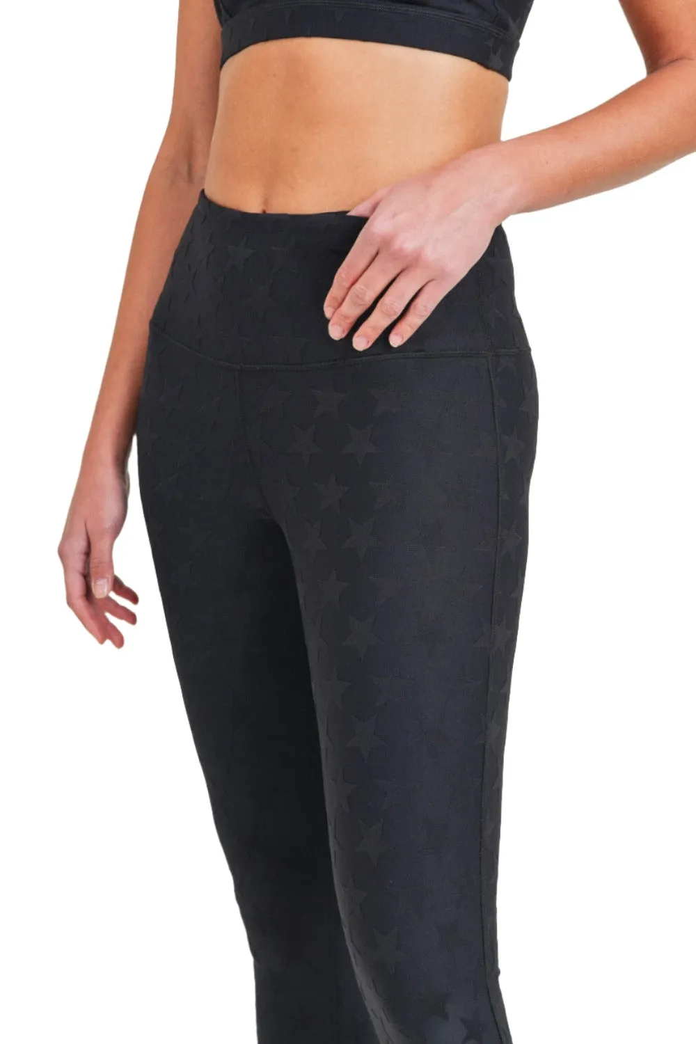 Mono B Textured Star Jacquard Highwaist Leggings Aph8076