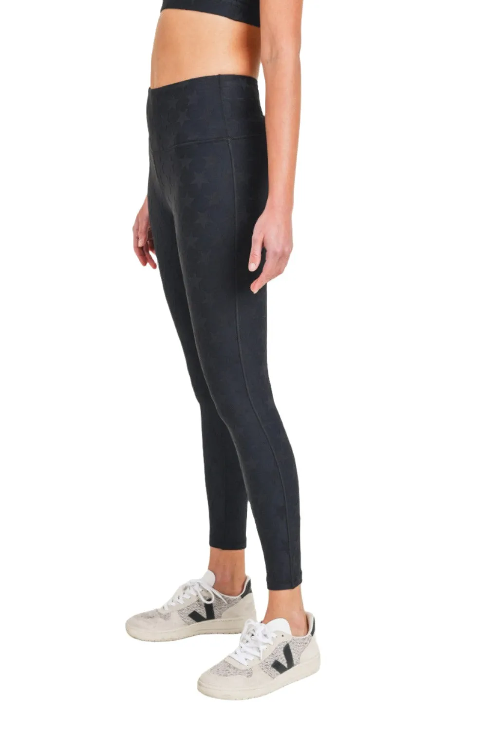 Mono B Textured Star Jacquard Highwaist Leggings Aph8076