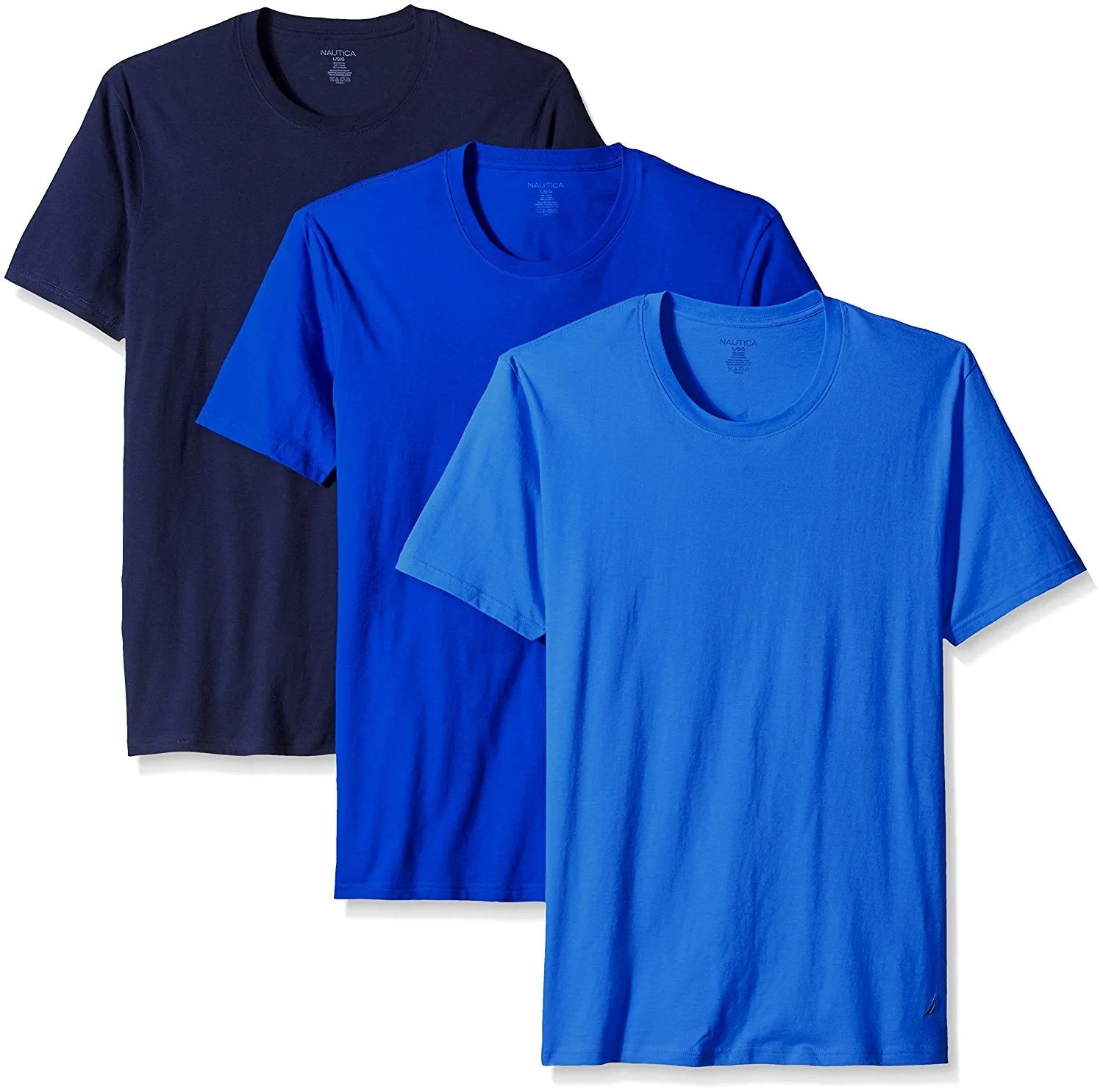 Nautica Mens 3-Pack Cotton Crew Neck T-Shirt