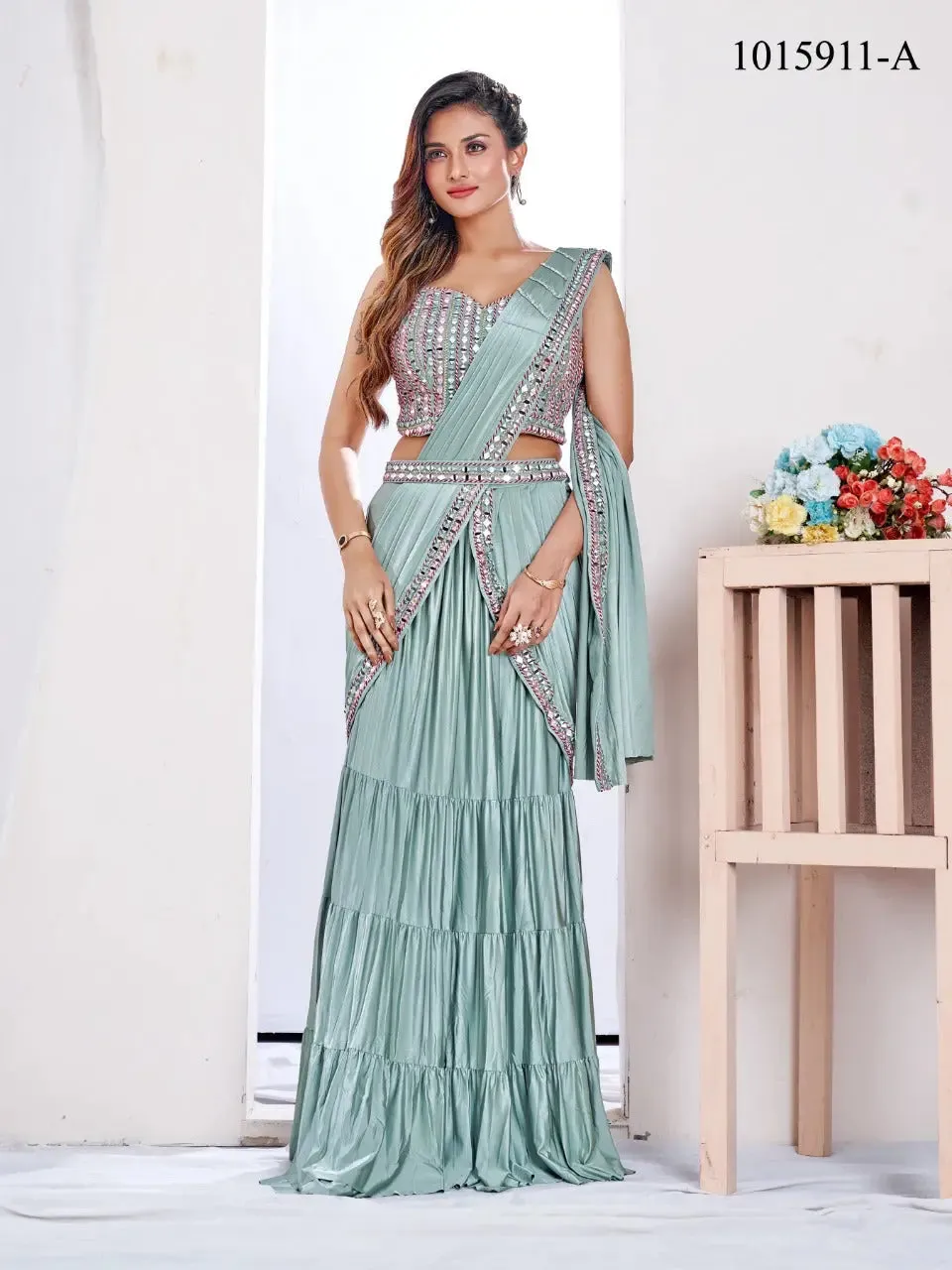 Party Wear Ready To Wear Sarees
