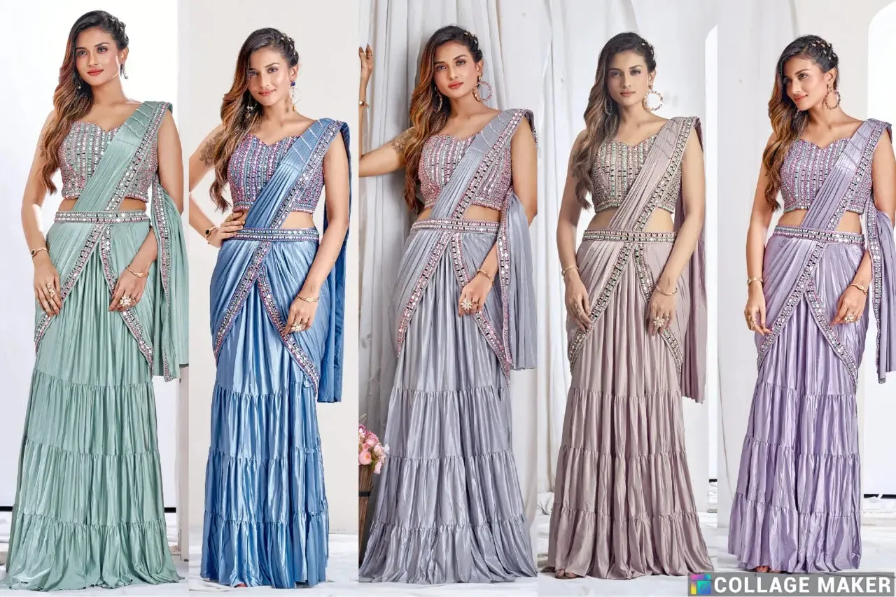Party Wear Ready To Wear Sarees