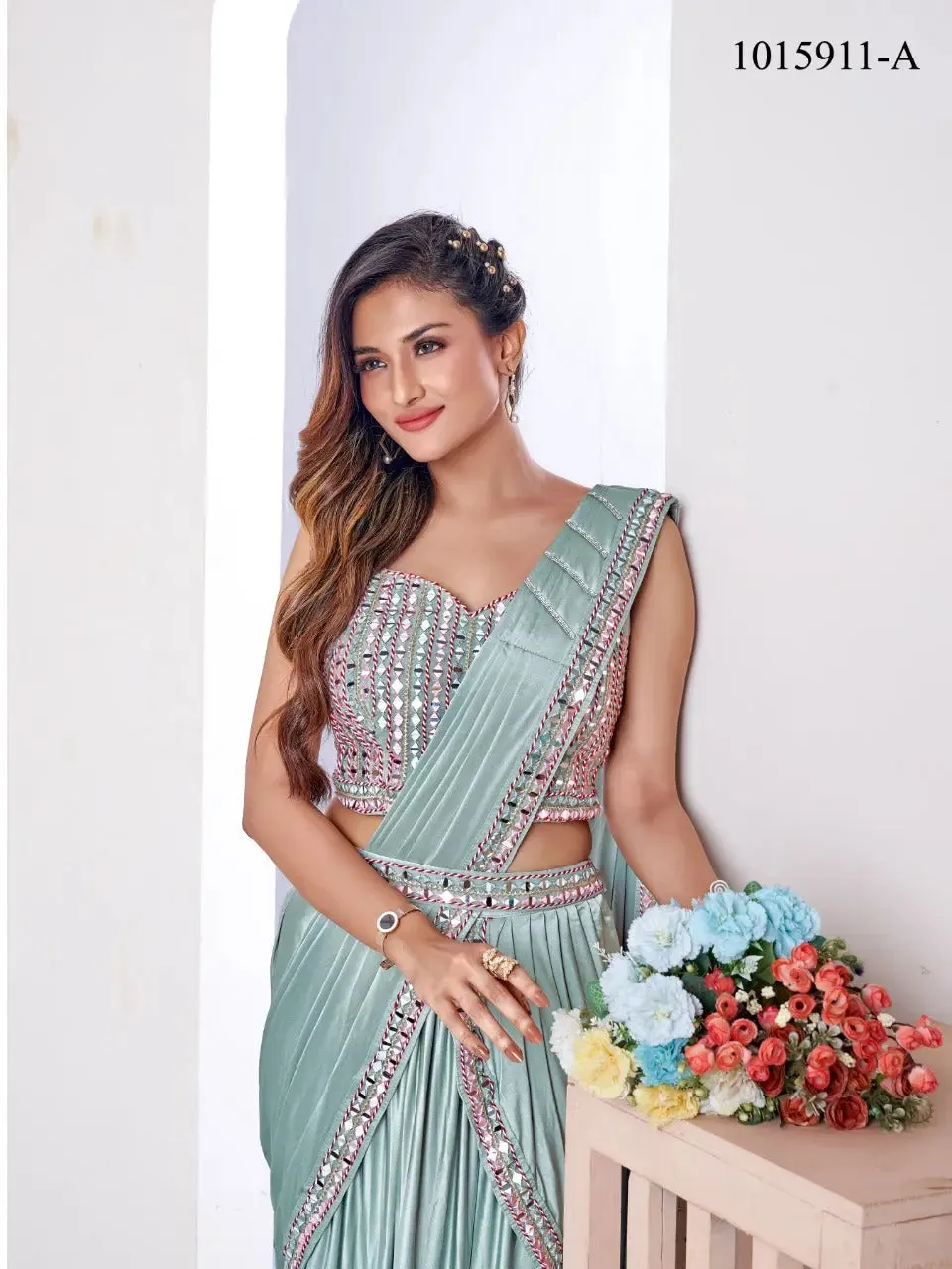 Party Wear Ready To Wear Sarees