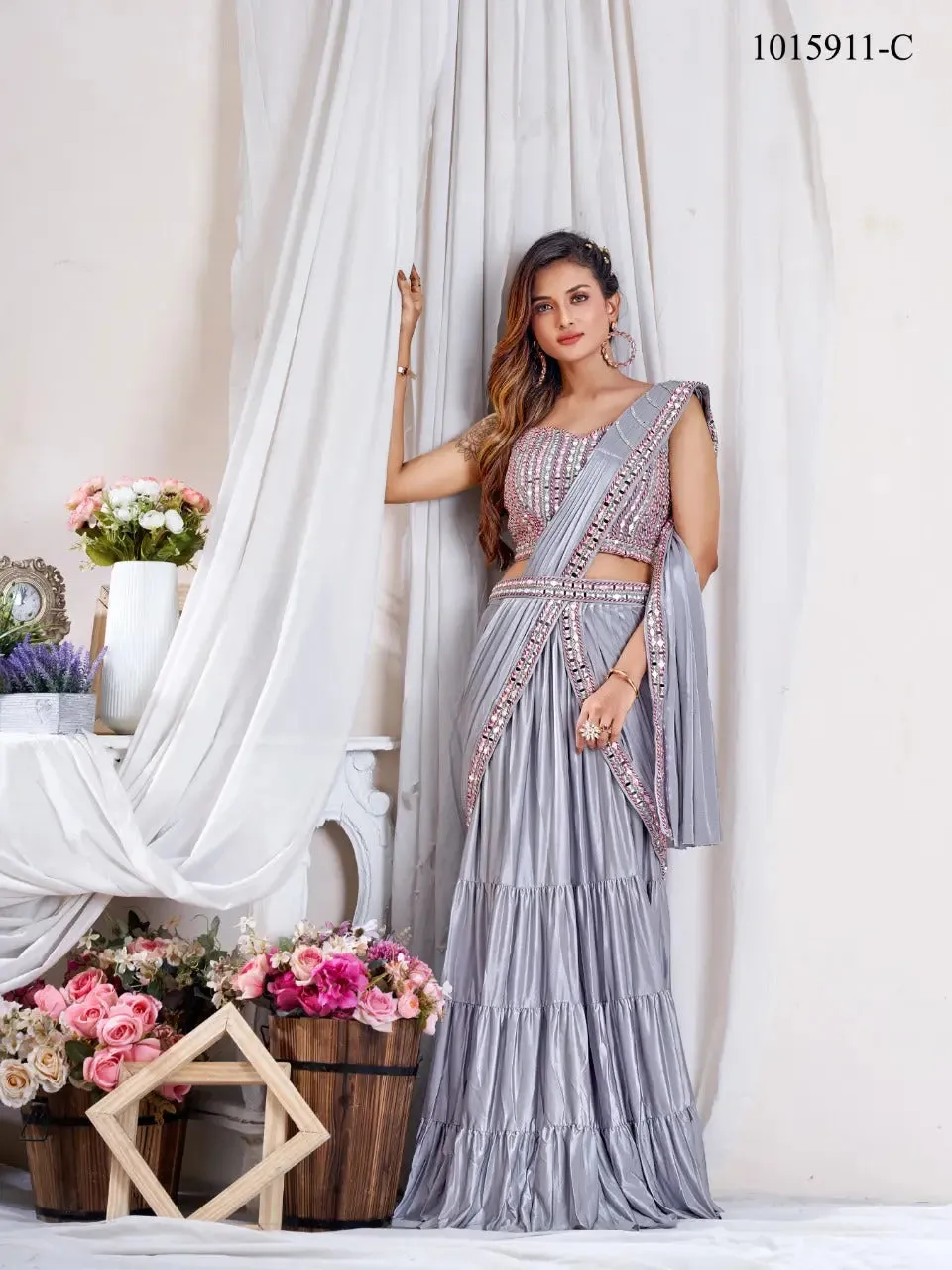 Party Wear Ready To Wear Sarees