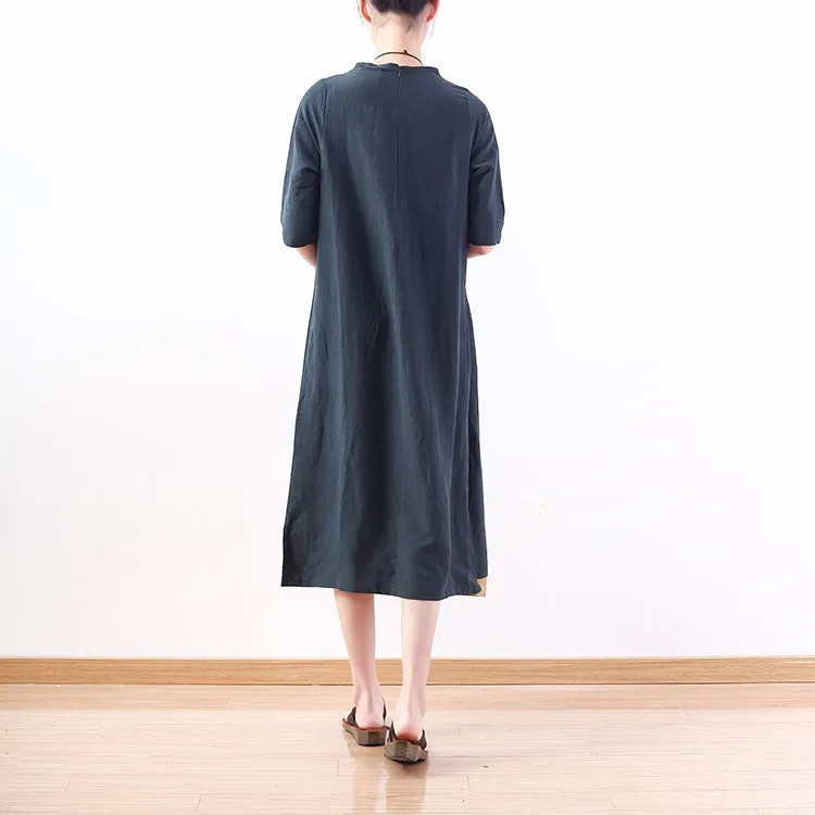 Patch Work casual summer Women Dresses long women dresses With Pockets AMT962314